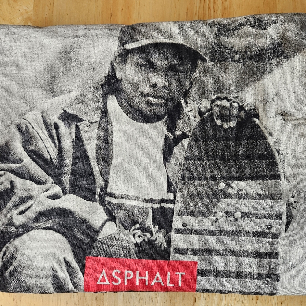 Asphalt Monochrome Skateboard Tee with Red Accent